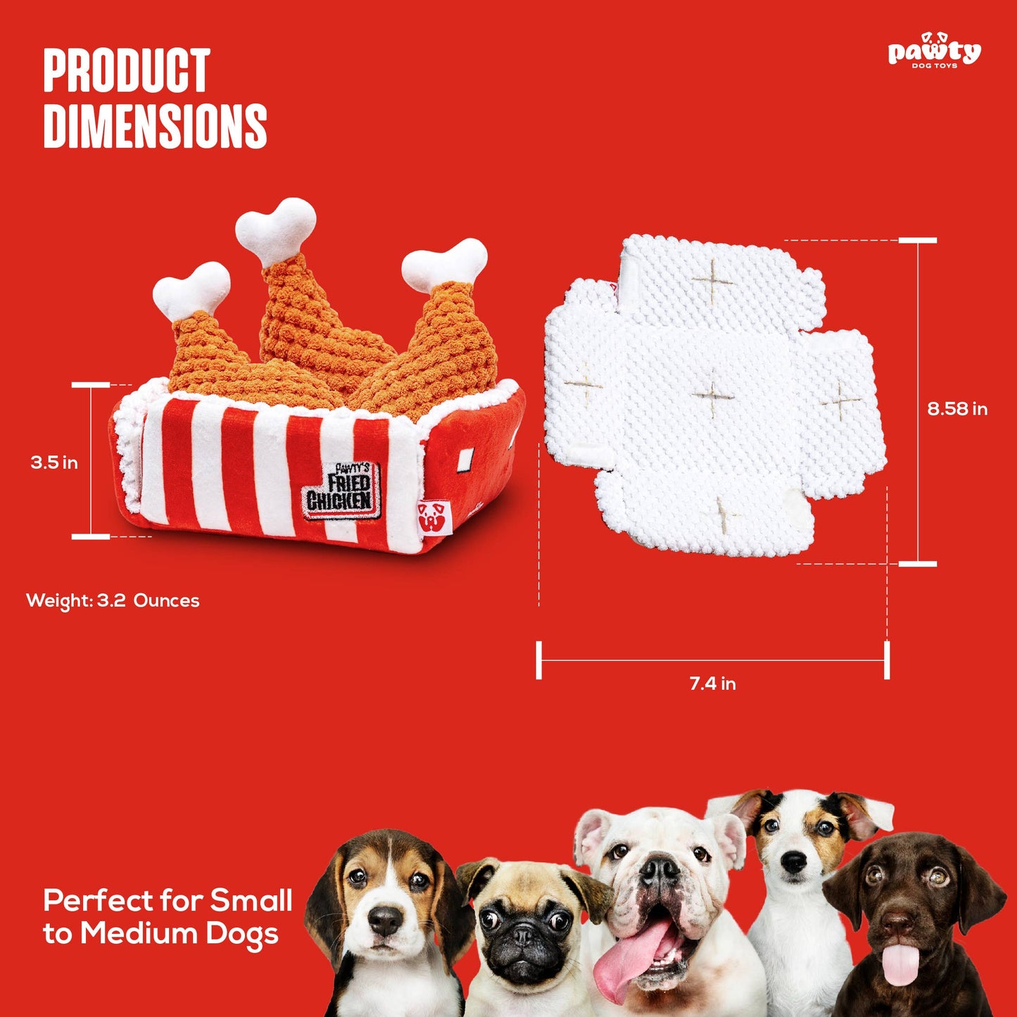 PAWTY Dog Toys - PAWTY Fried Chicken Interactive Snuffle Mat Dog Toy  Image