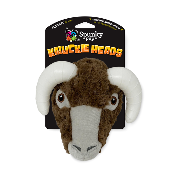 Load image into Gallery viewer, Spunky Pup - Knuckle Heads - Plush/Nylon Combo 2-in-1 Toy Ram Image
