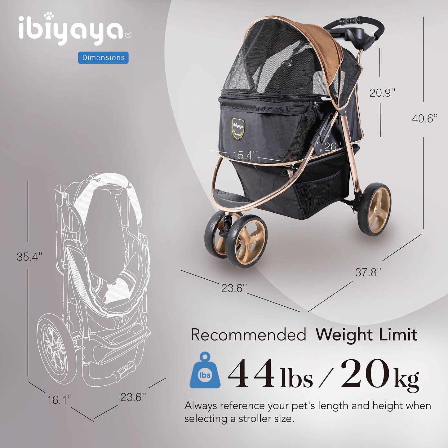 Ibiyaya - Monarch Premium Pet Jogger, Designer-Luxury Dog Stroller  Image