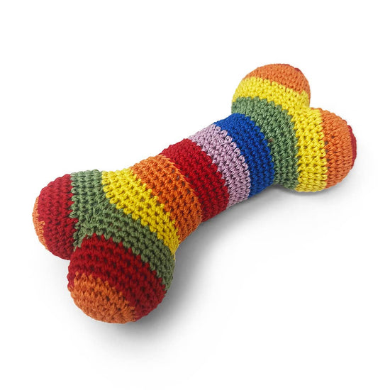 Dogo Pet - Crochet Toy - Rainbow Bone Image