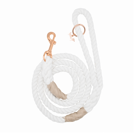 SASSY WOOF - Dog Rope Leash - Dove Image