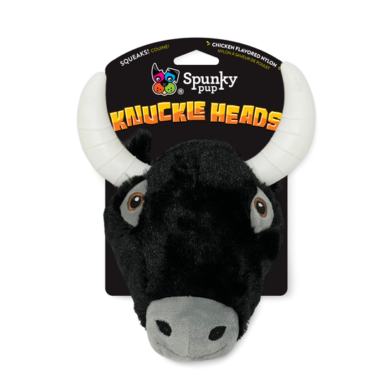 Load image into Gallery viewer, Spunky Pup - Knuckle Heads - Plush/Nylon Combo 2-in-1 Toy Bull Image
